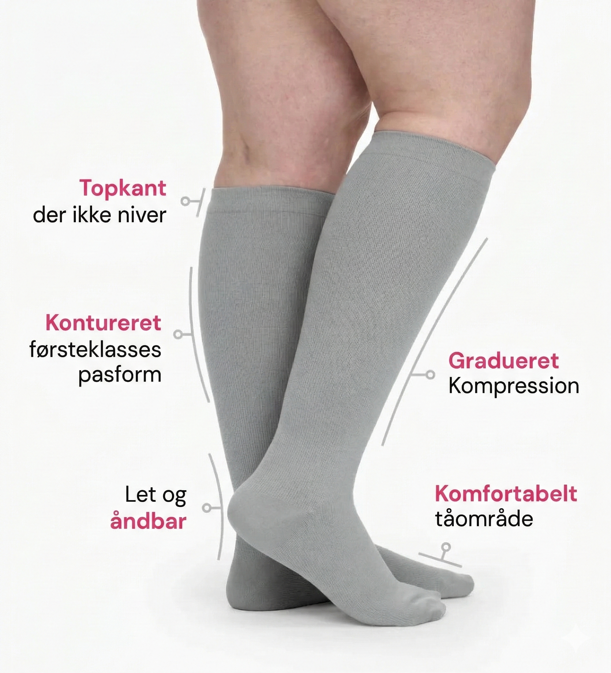 SundereBen Original bambus-kompressionsstrømper med bred pasform